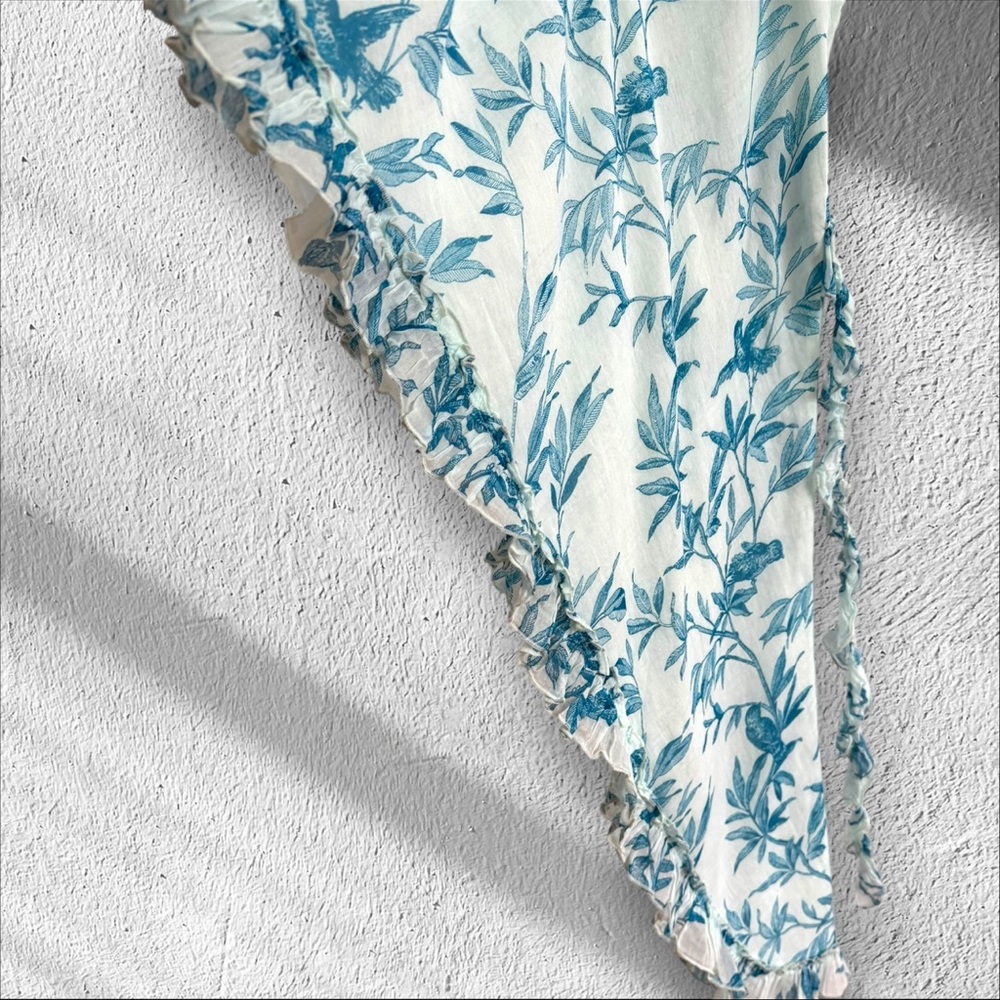 Free People X Intimately FP Vida Printed Asymmetric Hem Cotton Cami in Sky - Picture 7 of 8